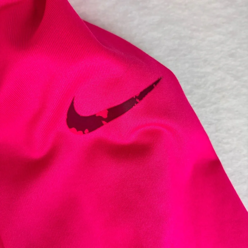 Nike Pro Dri-FIT Womens Pink Cowl Neck Hoodie Long Sleeve Thumbhole 548766-668 S